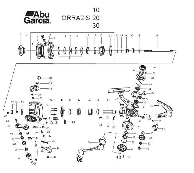 RICAMBI MULINELLI ABU GARCIA ORRA 2 S10