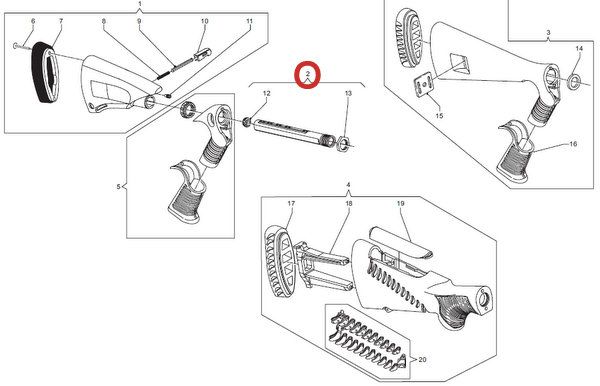 BENELLI ASSIEME TUBO GUIDA MOLLA BIELLA PER SUPERNOVA E M3 (07)
