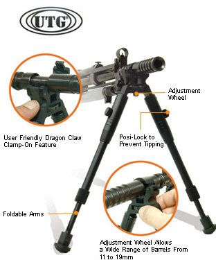 UTG MONSTER CLAMP - BIPIEDE CON ATTACCO PER CANNA CARABINA