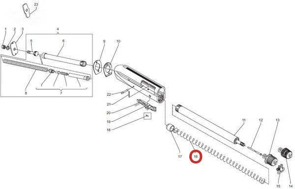BENELLI ARMI MOLLA SERBATOIO PER VINCI E SUPERVINCI E MONTEFELTRO BECCACCIA cal. 20 E ULTRALIGHT cal. 20