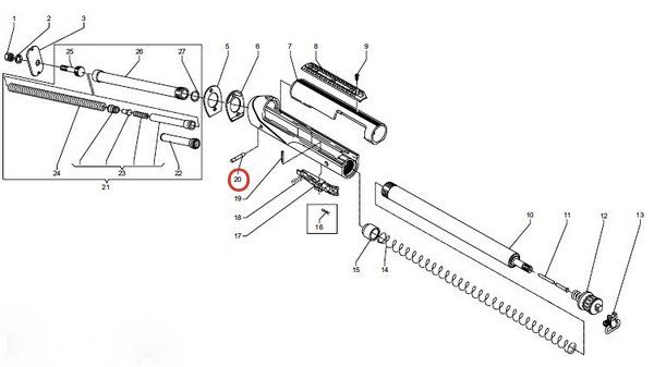 PERNO DI FISSAGGIO  GUARDIA BENELLI PER  M1/M2/RAFFAELLO 
