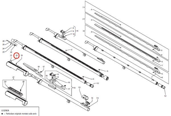 BENELLI TAPPO FORI FILETTATI FODERO PER ARGO / ARGO-E / R1 / RAFFAELLO N.T. cal. 20