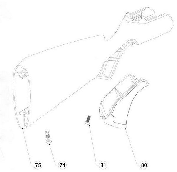 BERETTA ASSIEME CALCIO IN POLIMERO NERO PER BRX 1  