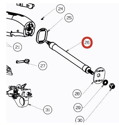 BERETTA ASSIEME TUBO TIRANTE AMMORTIZZATORE PER A400 cal. 12 
