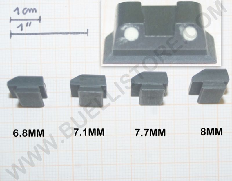 BERETTA SET 4 TACCHE DI MIRA PUNTI BIANCHI SUPERLUMINOSI FOSFORESCENTI