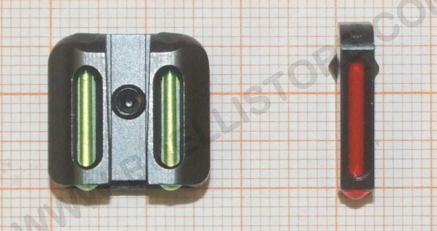 TRUGLO TACCA DI MIRA E MIRINO IN FIBRA OTTICA PER PISTOLE GLOCK 17 / 17L / 19- 19x / 22 / 23 / 24 / 26 / 27 / 33 / 34 / 35 / 38 / 39 / 45