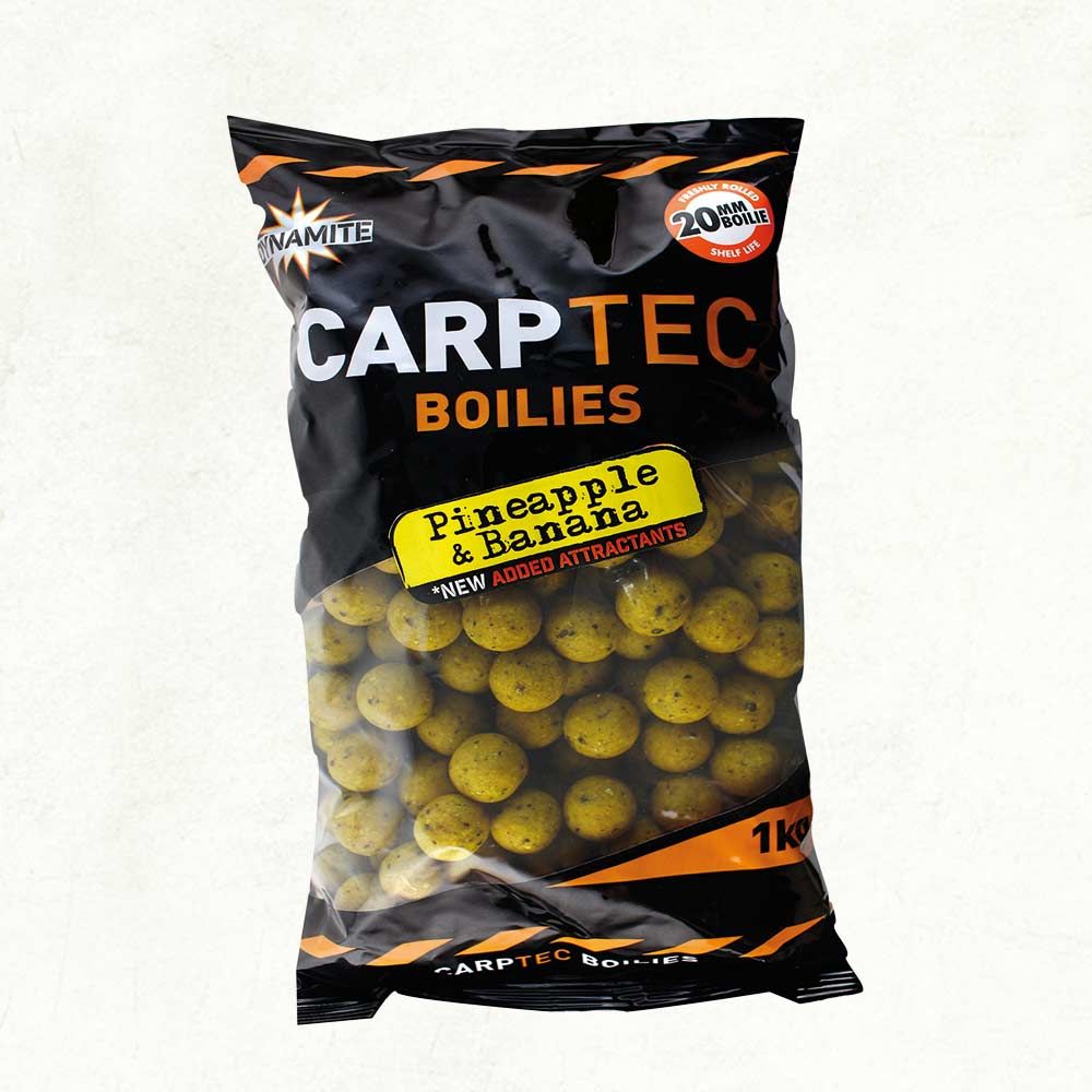 DYNAMITE BAITS BOILIES CARP TEC PINEAPPLE & BANANA 20 mm - 1 KG 
