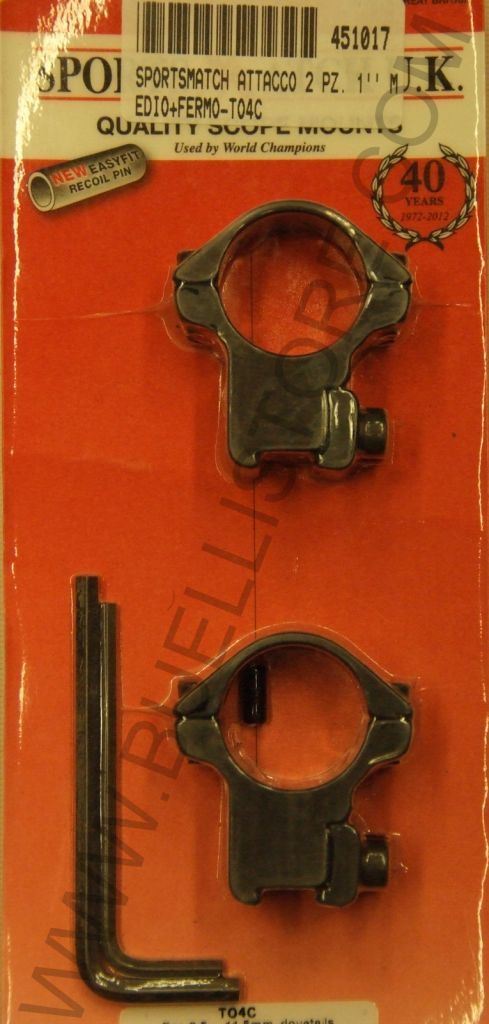 ATTACCO SPORT MATCH MEDIO CON FERMO PER OTTICHE DA 1'' PER SLITTE DA 11 mm