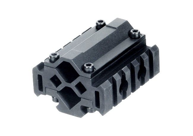 UTG ATTACCO PICATINNY/WEAVER DA 5 SLOT UNIVERSALE 3 RAIL PER CANNE DA 14.47 mm a 19.81 mm