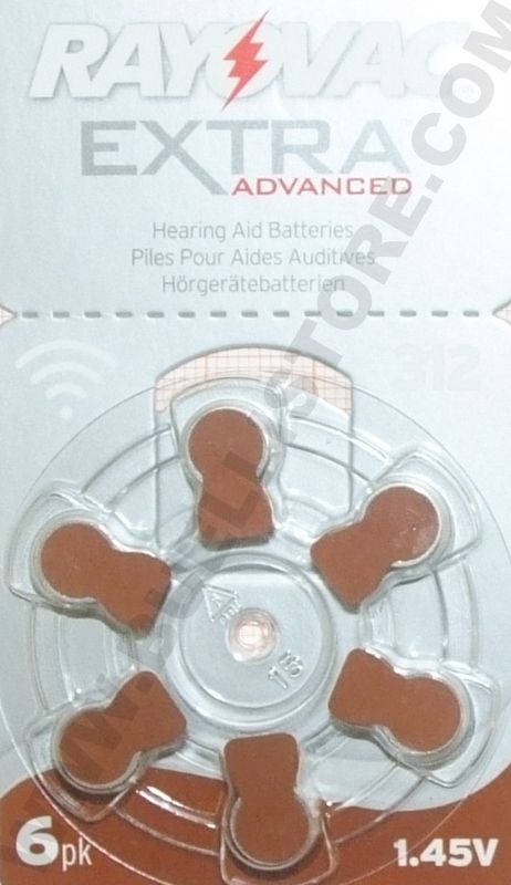 RAYOVAC EXTRA 312 | BATTERIE PER TAPPI AURICOLARI ELETTRONICI SHOTHUNT  (1.45 V) - 6pz.