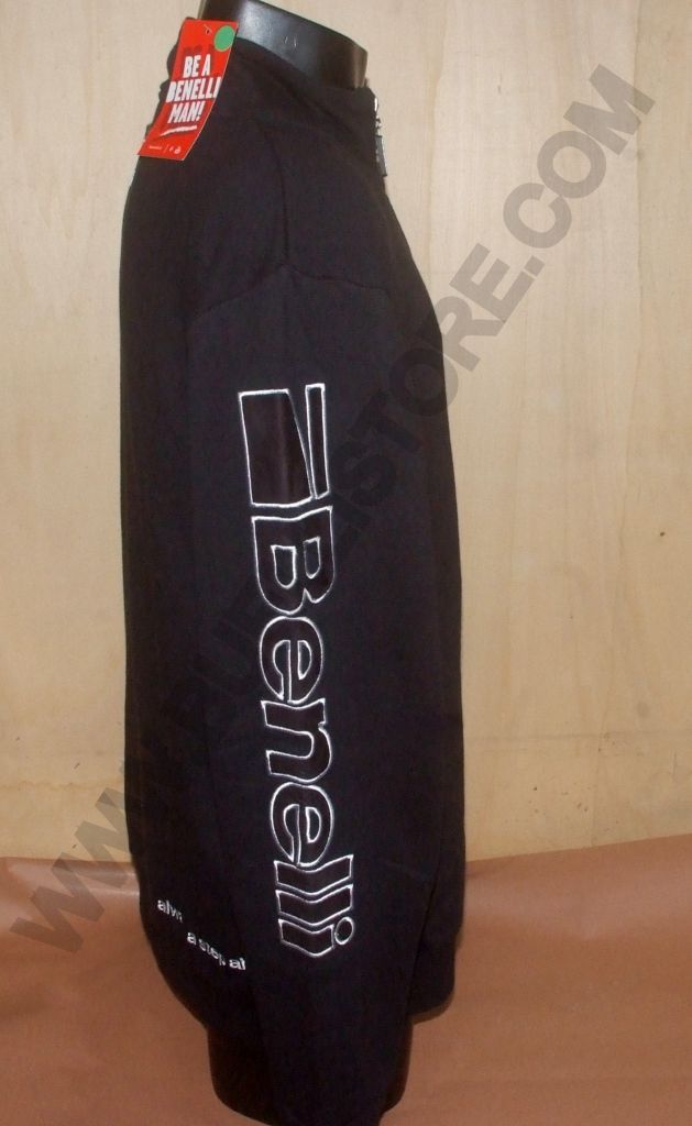 BENELLI- FELPA CON CERNIERA - MANICHE LUNGHE NERA