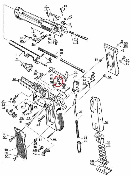 RICAMBIO BERETTA LEVA CHIAVISTELLO PERCUSSORE PER 92 / 96 / 98