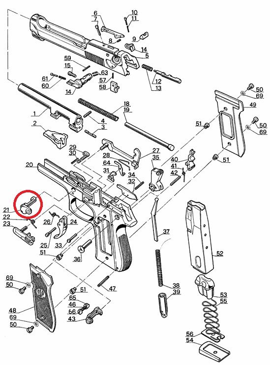 BERETTA RICAMBIO CHIAVISTELLO DI SMONTAGGIO IN METALLO PER 92 / 96 / 98