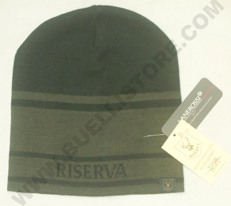 RISERVA BERRETTO IN LANA MERINOS VERDE / VERDE SCURO