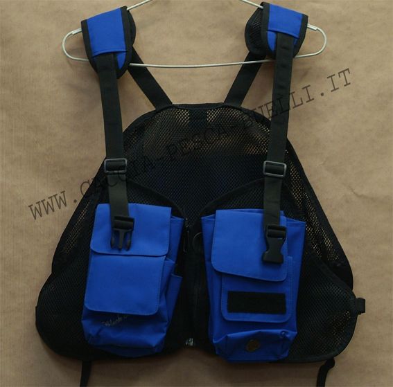 BLACK SILVER FLY GILET PESCA BLU