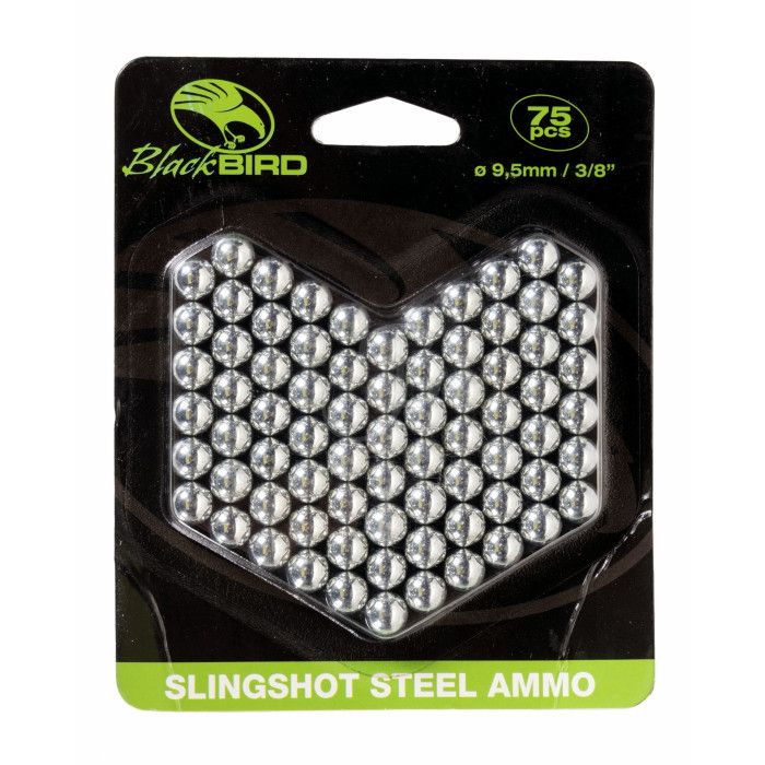 BLACKBIRD SFERE IN ACCIAIO PER FIONDA 75 PZ Ø 9.5 MM - 3/8