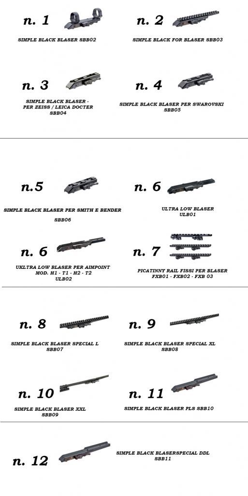 BLASER ATTACCHI - SUPPORTI -BASI CONTESSA PER SISTEMI DI PUNTAMENTO