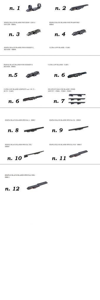 CONTESSA BASE E ANELLI AMOVIBILI PER CARABINE BLASER 