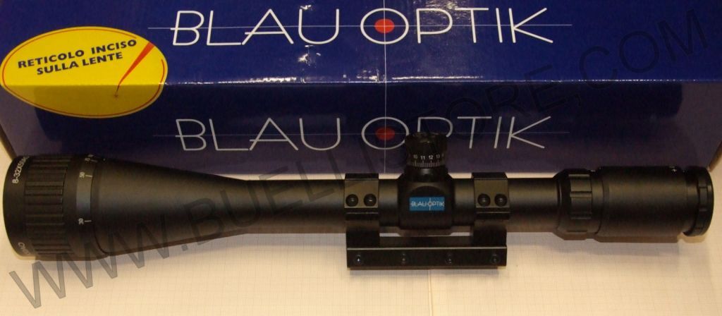 BLAUOPTIK OTTICA DI PUNTAMENTO 8-32X50 AO RETICOLO CROSS FINE TUBO DA 30mm ATTACCHI DA 11mm