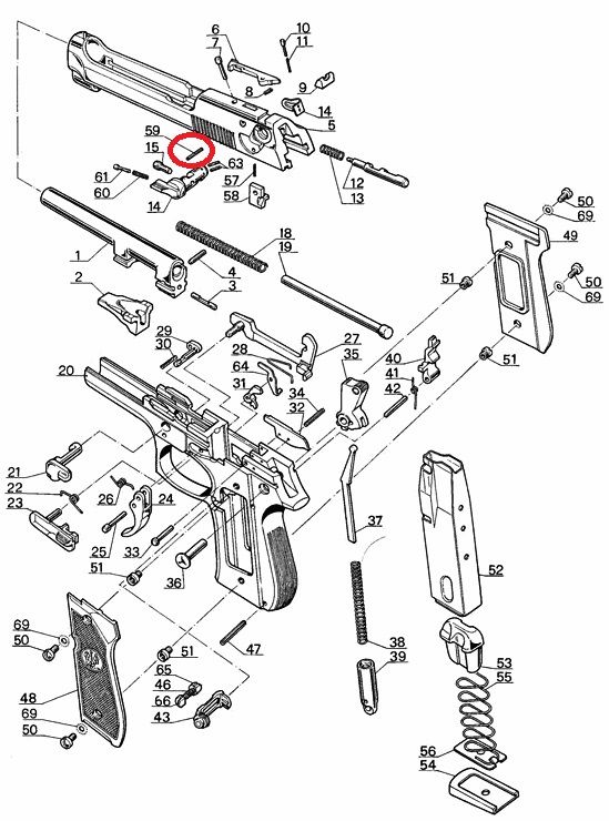 BERETTA SPINA CHIAVISTELLO PERCUSSORE PER MODELLI 92 / 96 / 98