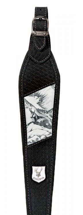 RISERVA TRACOLLA IN PELLE EFFETTO CARBONIO CON DISEGNO CAMOSCIO 