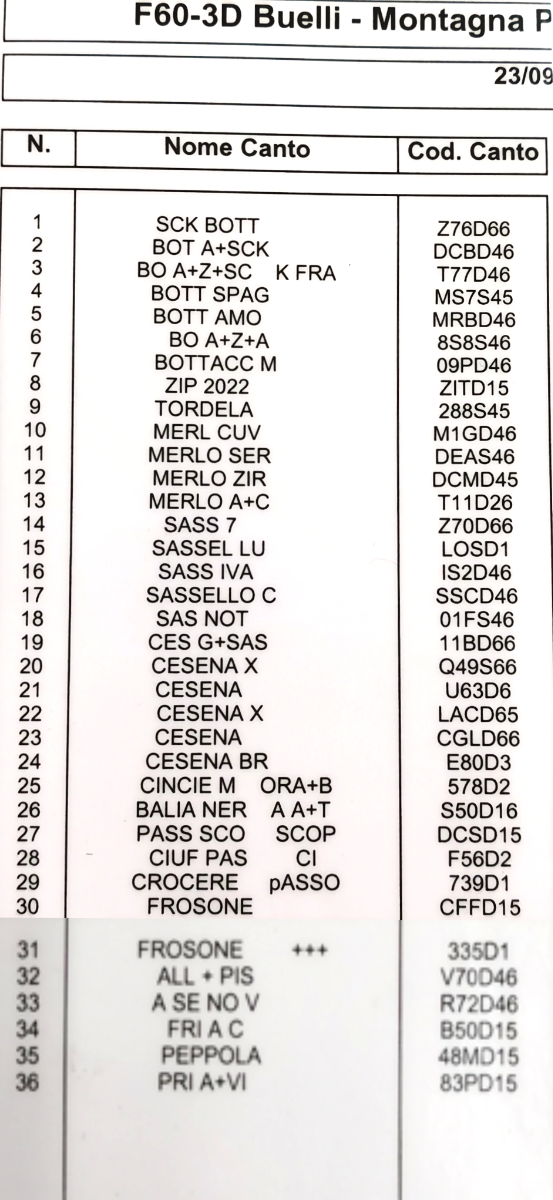 BERETTI F60-3D - con 36 CANTI