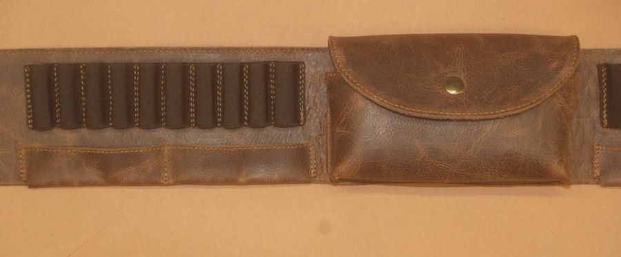 ARTIPEL CARTUCCIERA CON TASCA IN PELLE PER CARABINA CON 20 CELLE PER CAL. DA 223 AL 300 WM 