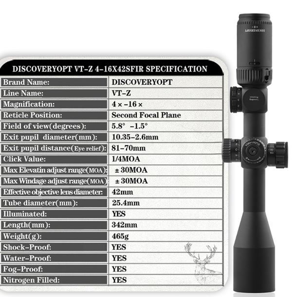Cannocchiali con ottica DISCOVERYOPT VT-Z 4-16X42SFIR