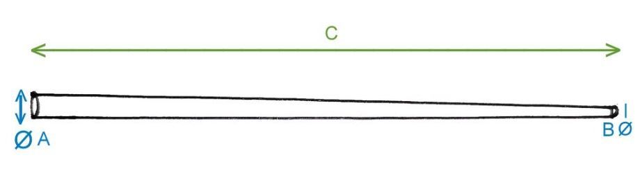 CIMINO IN CARBONIO TUBOLARE NERO OPACO
