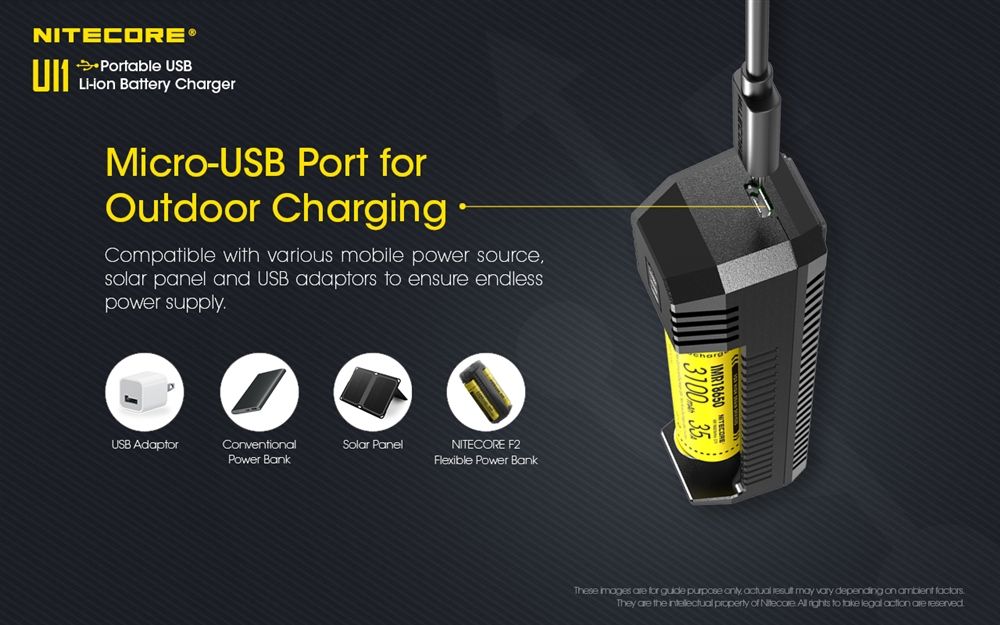 CARICABATTERIE NITECORE - PORTABLE USB BATTERY CHARGER