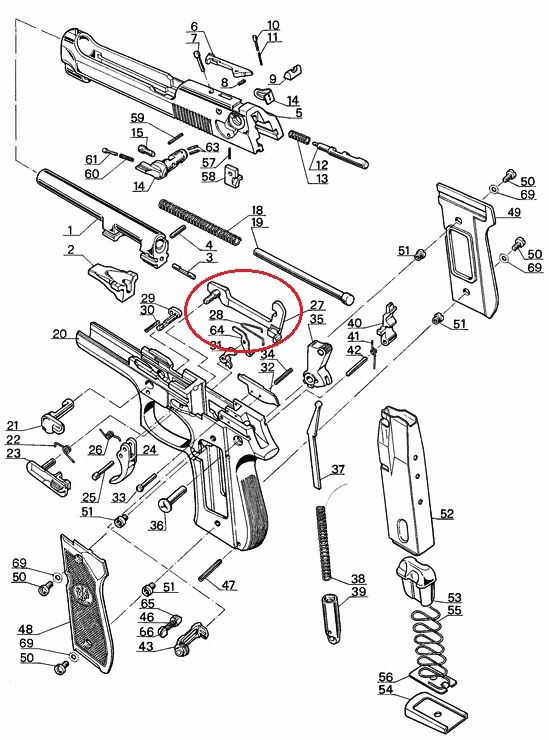 BERETTA RICAMBIO LEVA COLLEGAMENTO PER PISTOLE SERIE 92 / 96 / 98