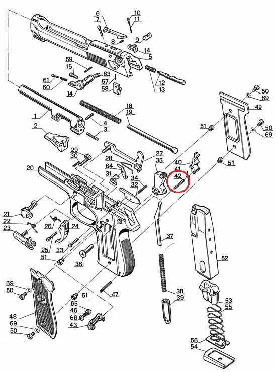 BERETTA RICAMBIO PERNO LEVA SCATTO PER 92 / 96 / 98
