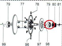 ABU GARCIA RICAMBIO CUSCINETTO BOBINA PER REVO TORO NACL 61 L / REVO TORO WINCH 61  N. ESPLOSO: 79