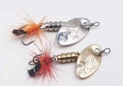 DAMIKI BAIT - GOLD WING - SET 4 CUCCHIAINI ROTANTI CON PALETTA PER PESCE PERSICO 