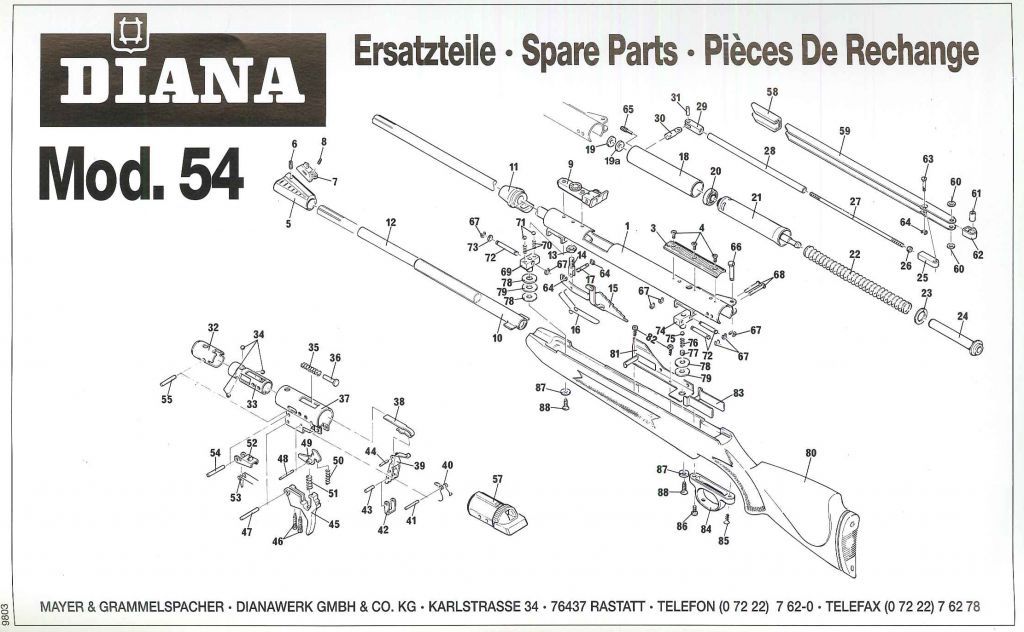 DIANA RICAMBIO CARDINE PER MODELLI 48 - 52 - 54  NR. 25 