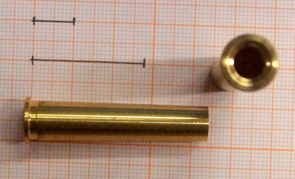 BOSSOLI IN OTTONE 45 mm CALIBRO 8 FLOBERT PER INNESCHI 615 / 616 - 50 PZ