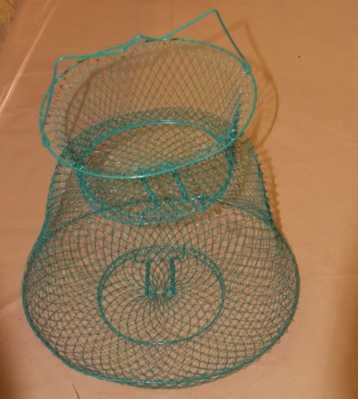 CESTO PORTA PESCI IN METALLO OVALE 35X30 CM LUNGHEZZA 38 CM 