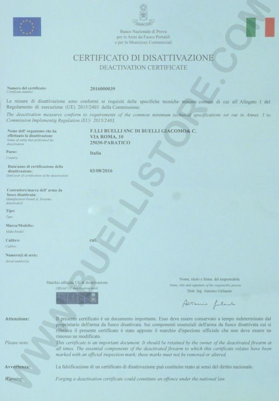 MONOCANNA DISATTIVATO BERETTA CALIBRO 20 ANNO DI PRODUZIONE 1964 - PRONTA CONSEGNA 