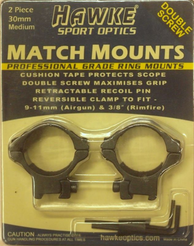 HAWKE ATTACCHI MATCH DA 11mm PER OTTICHE CON TUBO DA 30 mm