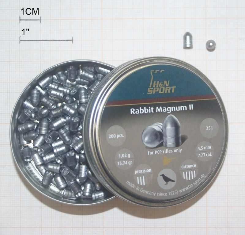PIOMBINI H&N RABBIT MAGNUM II cal. 4,5 (.177) 1.02g - 200pz. SOLO PCP