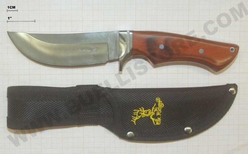 ELK RIDGE COLTELLO DA CACCIA A LAMA FISSA CON MANICO IN LEGNO 