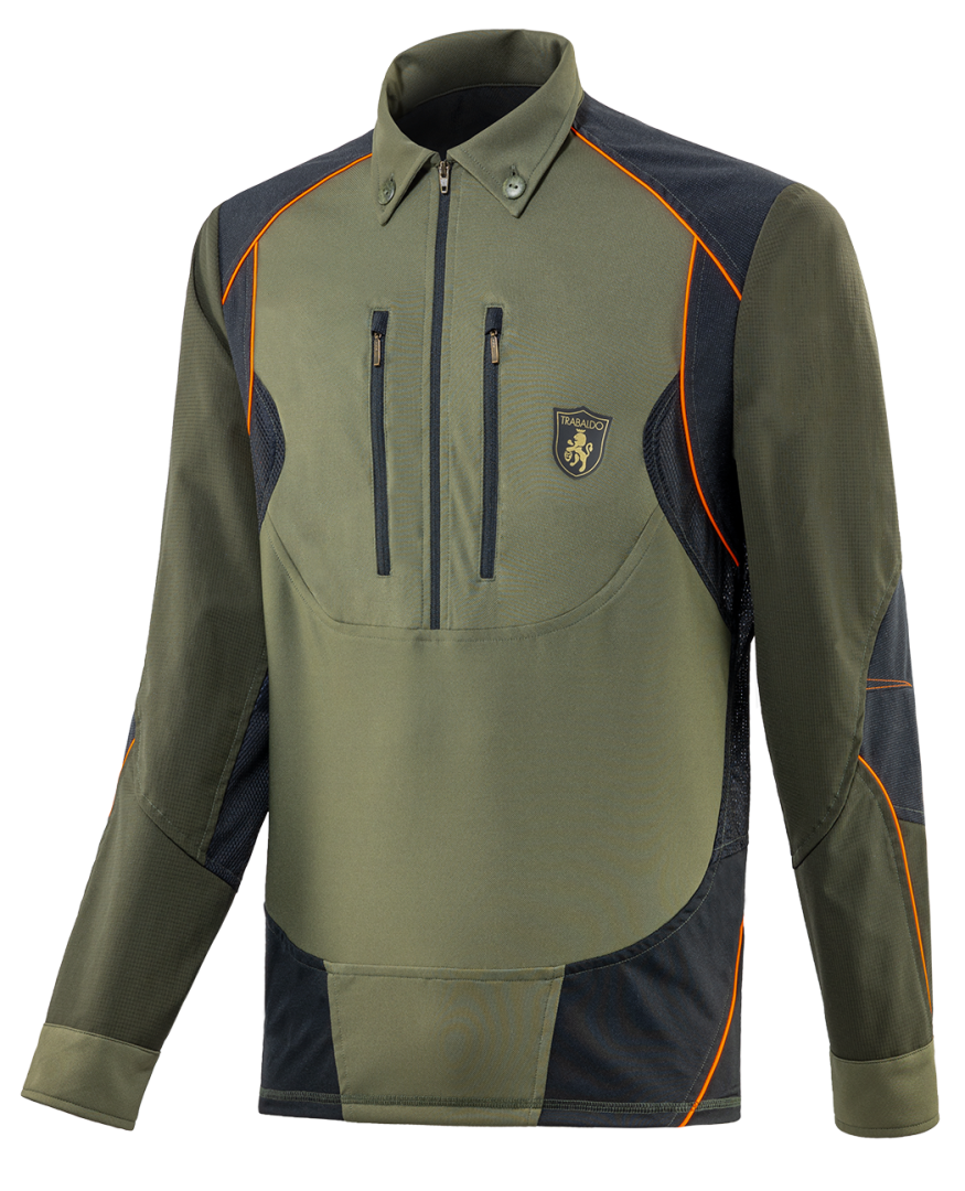 TRABALDO - CAMICIA POLO TECNICA RINFORZATA ENDURANCE CON PROFILI ARANCIO