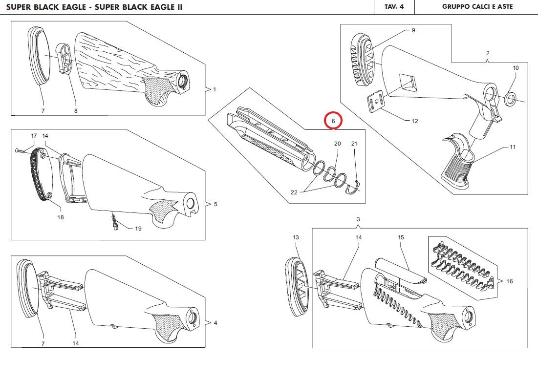 BENELLI ASTINA IN LEGNO GR1 PER SUPER BLACK EAGLE II E M2