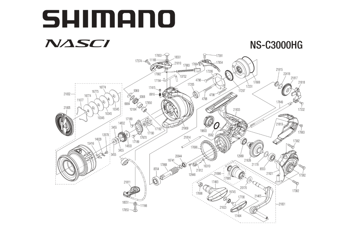 RICAMBI PER SHIMANO NASCI 3000 FC - 3000HG 