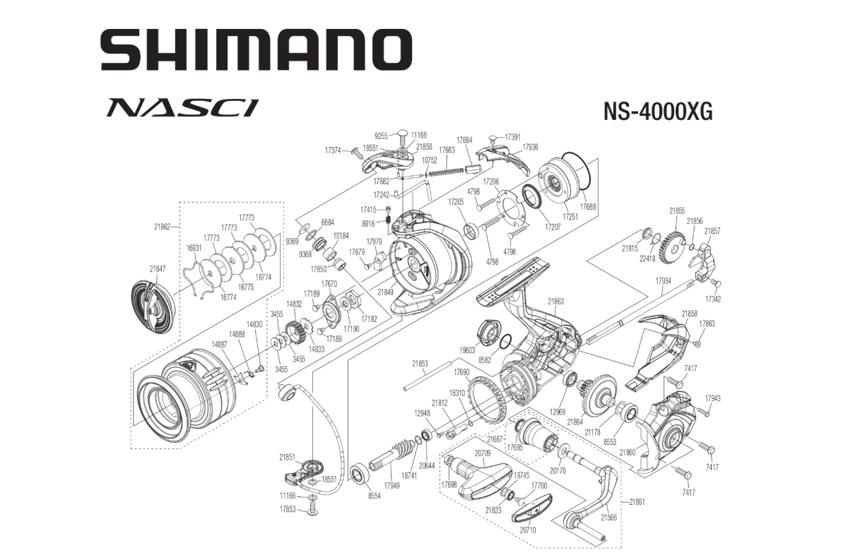 RICAMBI PER SHIMANO NASCI 4000 FC - 4000XG