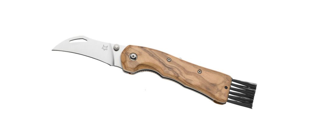 COLTELO PER FUNGHI FOX SPORA MANICO IN OLIVO - LAMA CHIUDIBILE