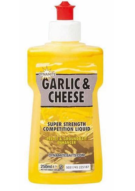 DYNAMITE PELLET & GROUNDBAIT ENHANCER GARLIC & CHEESE/ LIQUIDO ATTIRANTE - 250 ml