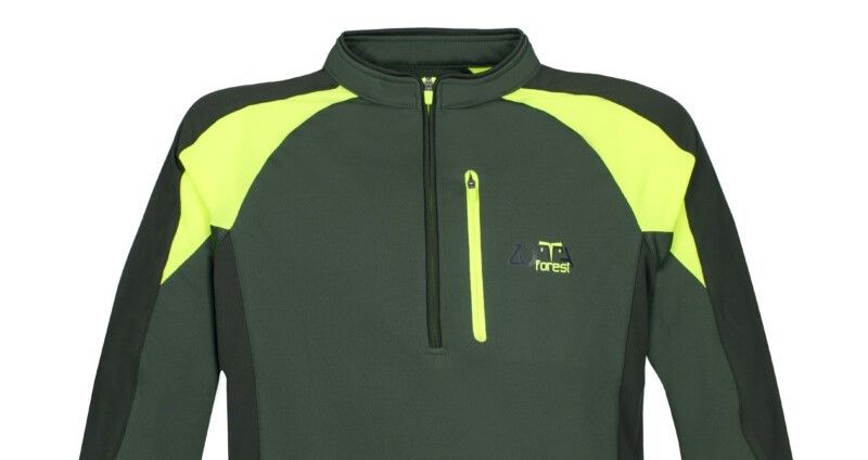 T-SHIRT TECNICA MANICA LUNGA ALTAMENTE TRASPIRANTE PROFILI VERDE NEO - ZOTTA FOREST  TG M