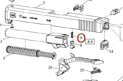 GLOCK RICAMBIO MOLLA SICURA PERCUSSORE ORIGINALE