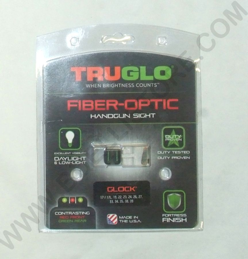 TRUGLO TACCA DI MIRA E MIRINO IN FIBRA OTTICA PER PISTOLE GLOCK 17 / 17L / 19- 19x / 22 / 23 / 24 / 26 / 27 / 33 / 34 / 35 / 38 / 39 / 45